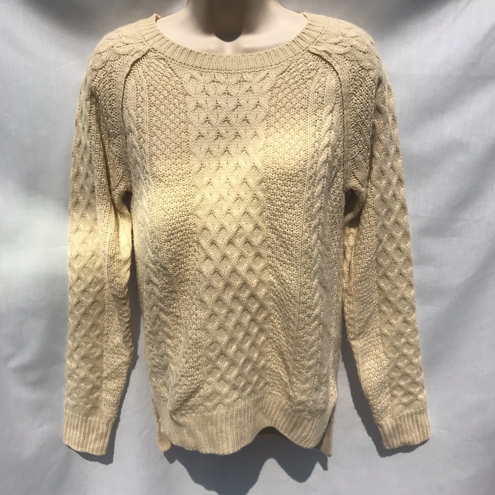 Monteau Cable Knit Crew Neck Sweater Sz S